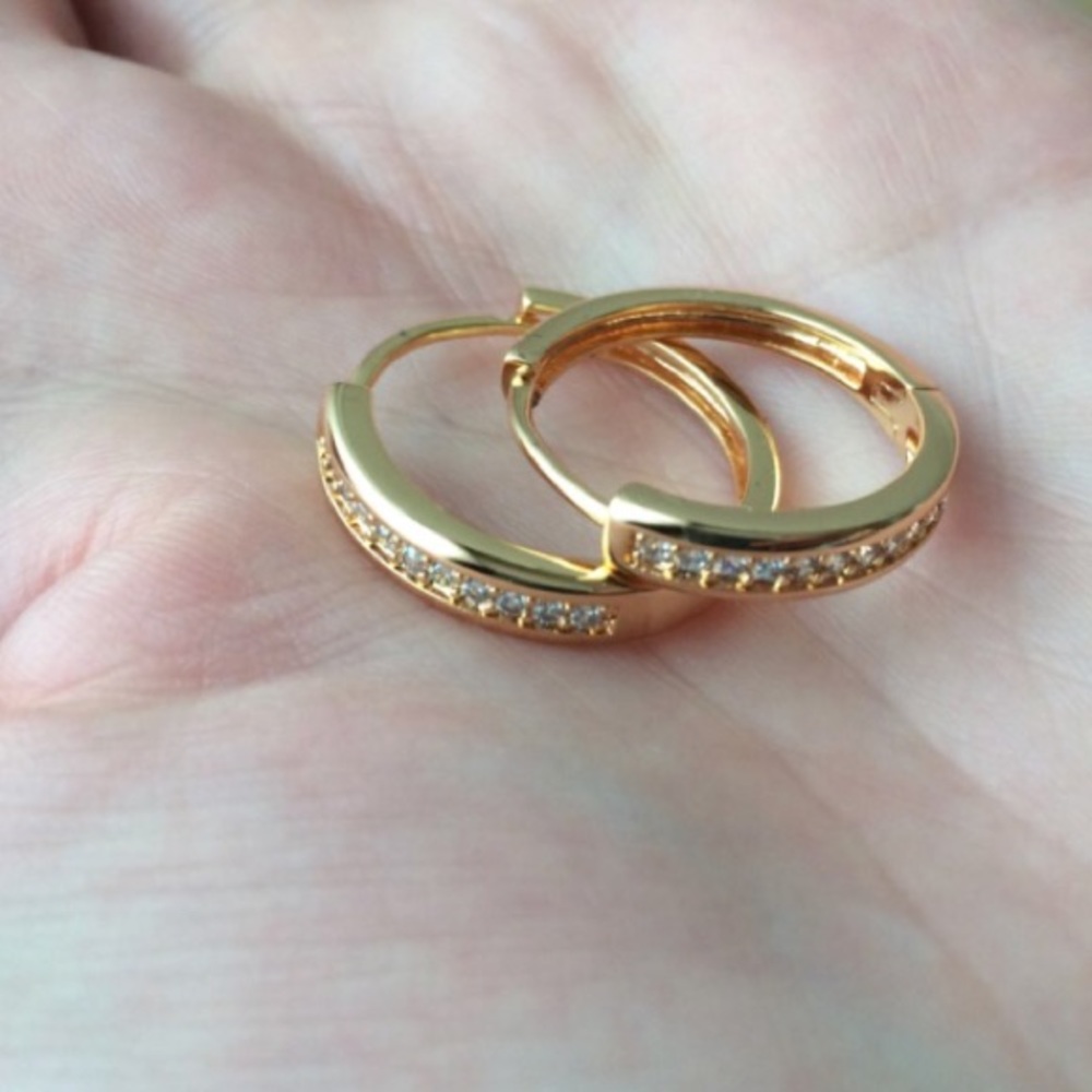 Hoop Gold crystal Earrings